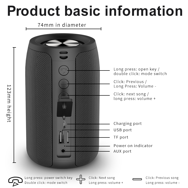 ZEALOT S32 Wireless Bluetooth Speaker Mini Portable Subwoofer Speaker TWS Dual Pairing BT5.2 15W Wireless Speaker for Outdoor. 
