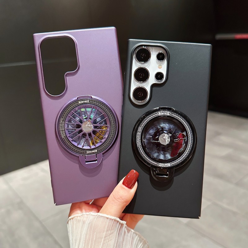 Applicable to Samsung S24ultra Phone Case Rotating Gyro Decompression Magnetic Suction Bracket New X100 Frosted Protective Cover