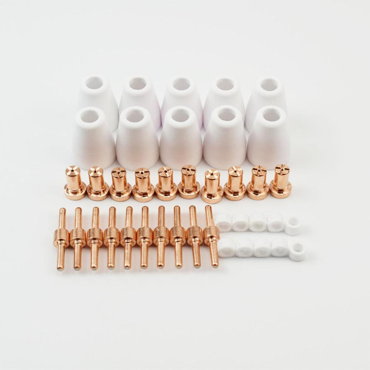 【VisioN Shop】PT-31 LGK40 Extended Electrodes Nozzles Consumables for Air Plasma Cutter 40D 50D CUT50 Super 200P, 40pcs