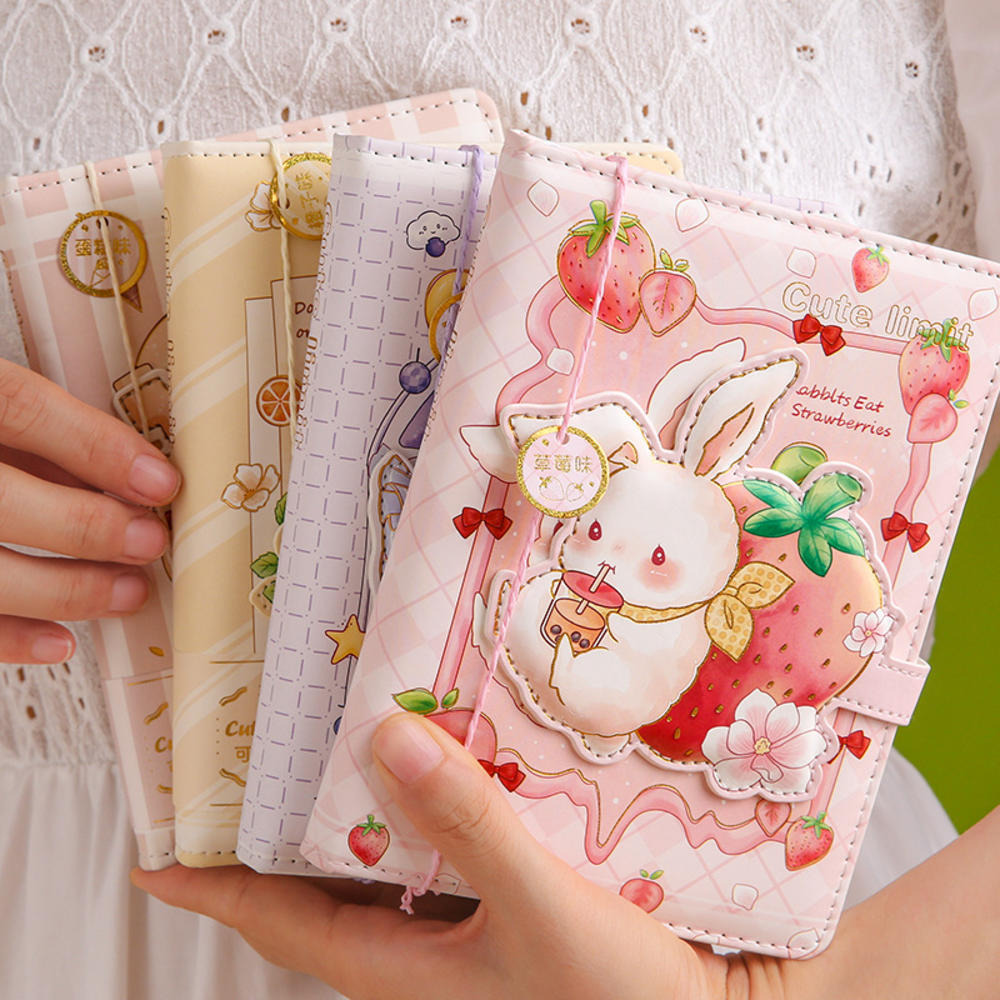 Cute   Notebook Magnetic Button Notebook Color Pages Notebook Illustration Notebook Student Planner Agenda. 