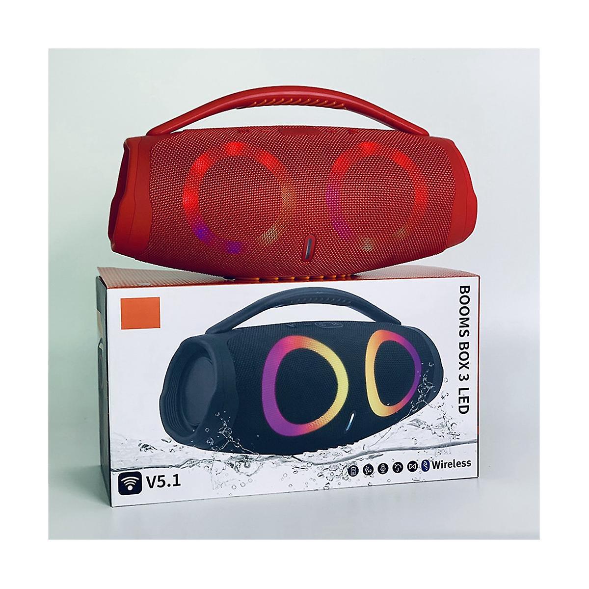 Booms Box 3Led (EXTRA LARGE SIZE) WIRELESS BLUETOOTH RECHARGEABLE SPEAKER Booms Box 3Led WITH POWERFUL BASS SOUND WATERPROOF. 