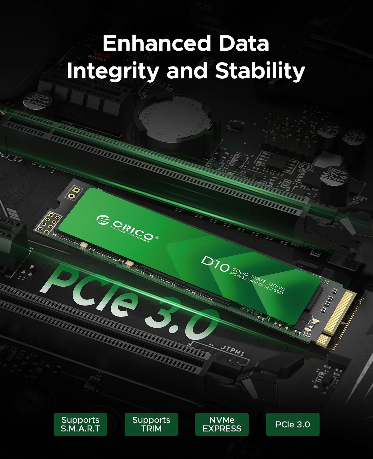 ORICO  D10 SSD M.2 NVMe PCIe Gen3 x4 2280 SSD Gen 3 128GB. 