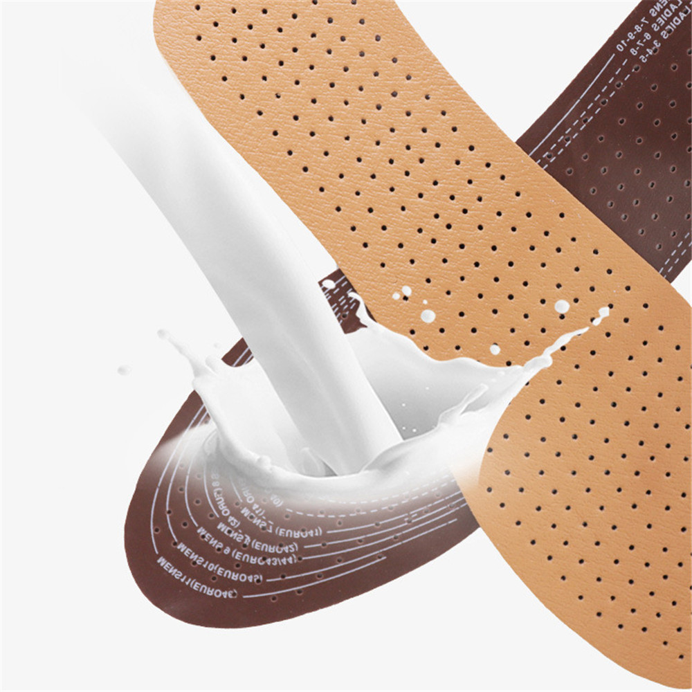 1Pair Ultra Thin Breathable PU Leather Shoe Insoles Large Size Absorb Sweat Deodorant Replacement Inner Soles Shoe Insole Pads. 