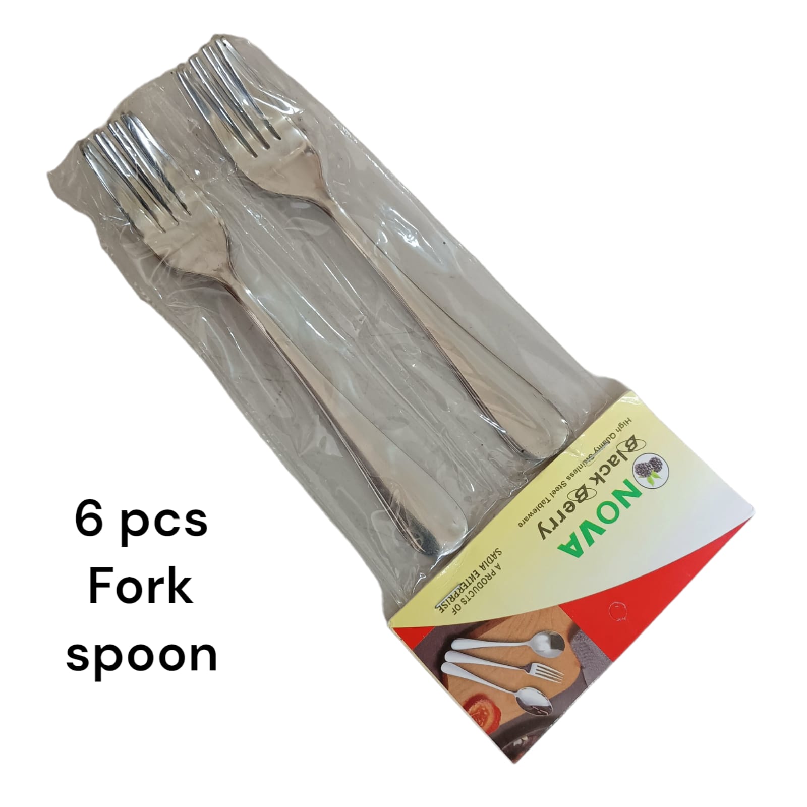 Nova Fork Spoon Set of 6, Stainless Steel, Shiny Silver Mirror Polished, Sturdy, Dishwasher Safe(estore). 