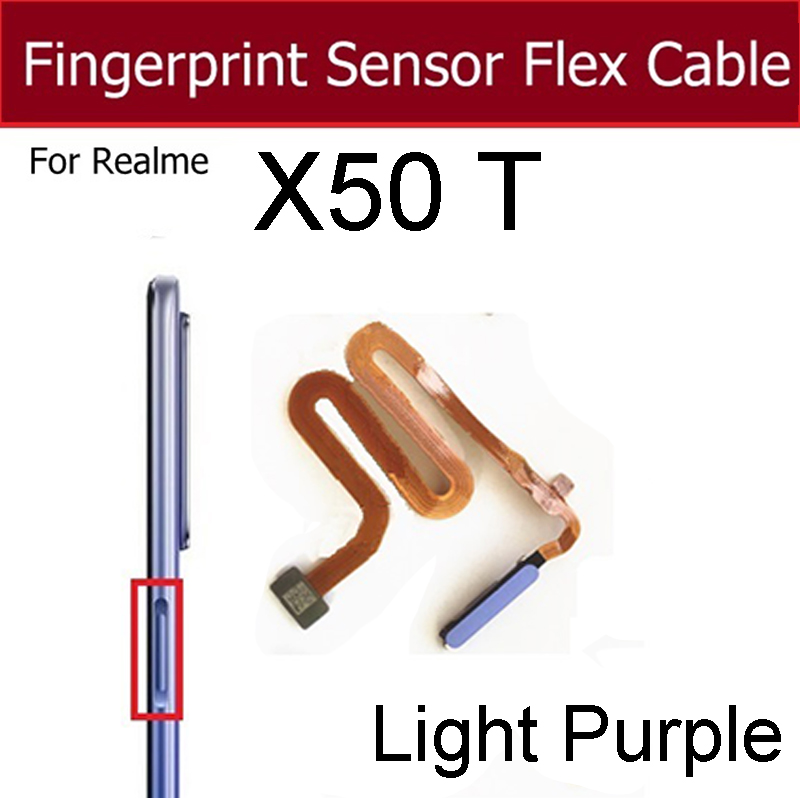 Power Button Fingerprint Sensor Flex Cable For Realme X Lite X50 Master X50M X50T X3 Super Zoom Finger Print Touch Side Sensor. 