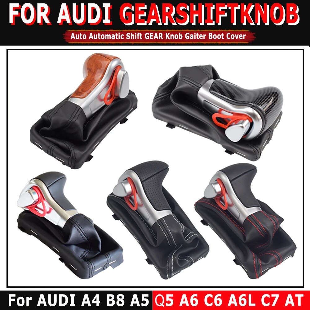 Auto Automatic Shift Knob For Audi A6 C6 A4 B8 A5 Q5 2009 2010 2011 2012 2013 2014 Gear shift knob boot-Wood. 