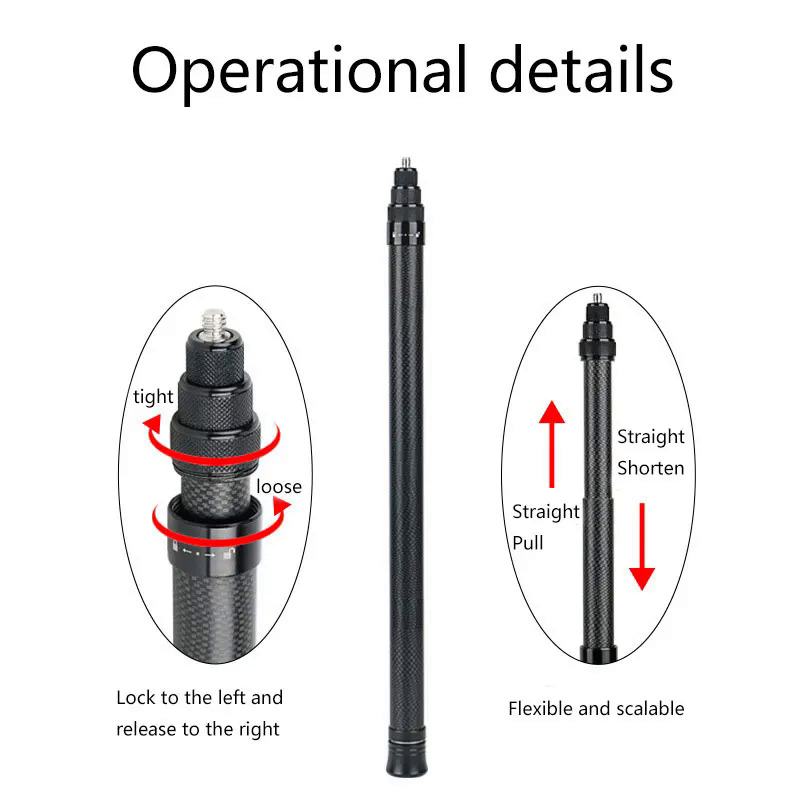 Invisible Selfie Stick For Insta360 X3/Action 3/Gopro Carbon Fiber 3M Invisible Extended Edition Selfie Stick Cameras Accessory. 