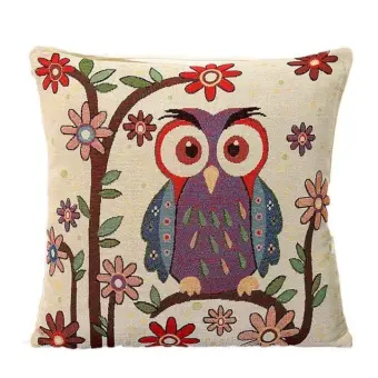 Home Car Bed Sofa Vintage Decorative Cute Owl Pillow Case Cushion