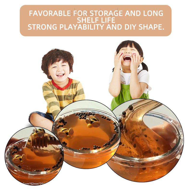 [cod]Crystal Slime Toys Clear Honey slime Bee Polymer Clay Modeling slime Putty Toy. 