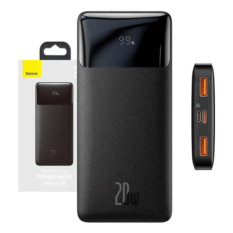 Baseus Bipow PPDML-L01 Digital Display Power bank 10000mAh 20W Black By Pucko Gadget