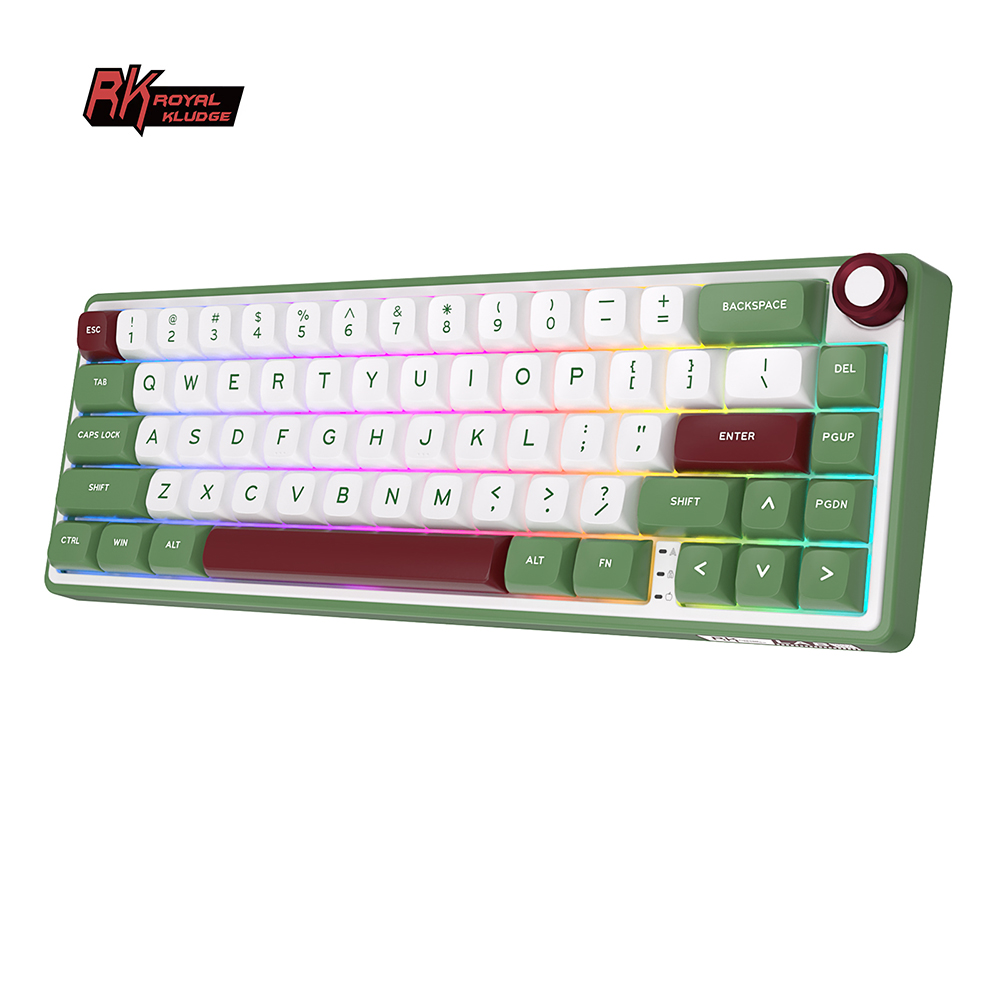 RK Royal Kludge R65 Wired Gaming Keyboard Gasket Hot Swapple Mechanical Keyboard PBT Keycaps RGB Custom Keyboard with Volume Knob for PC. 