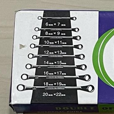 Combination Ring Spanner 8 pcs set 6-22mm, double offset ring wrench ,heavy duty and best quality set FUKUNG Brand Same as picture. 