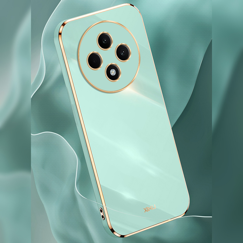 Tokifu For OPPO Reno 12F Case Luxury 6D Plating Soft Back Cover Silicone Phone Cases With Stand. 