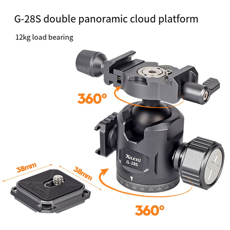 Dual Panoramic Spherical Base Mini SLR Camera Horizontal and Vertical Gimbal Stabilizer Tripod G28S Easy Install Easy to Use. 