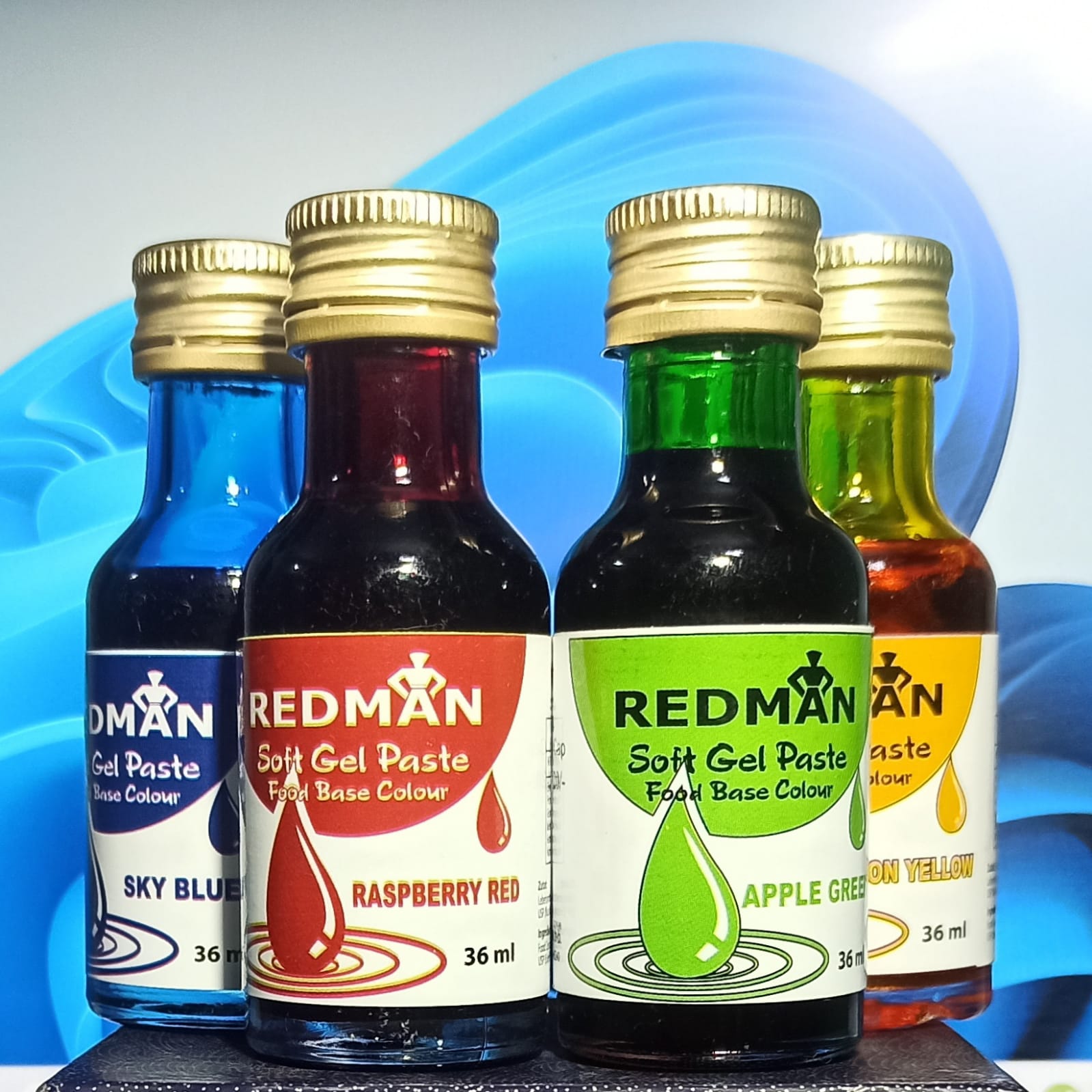 REDMAN ( APPLE GREEN ) Soft Gel Paste Base Food Colour APPLE GREEN - 36ml. 