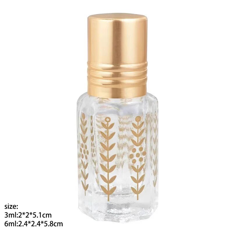3ml 6ml Glass Roll on Bottle Mini Essential Oil Container Portable Sample Lip Oil Roller Bottle Empty Refillable Perfume Bottles. 