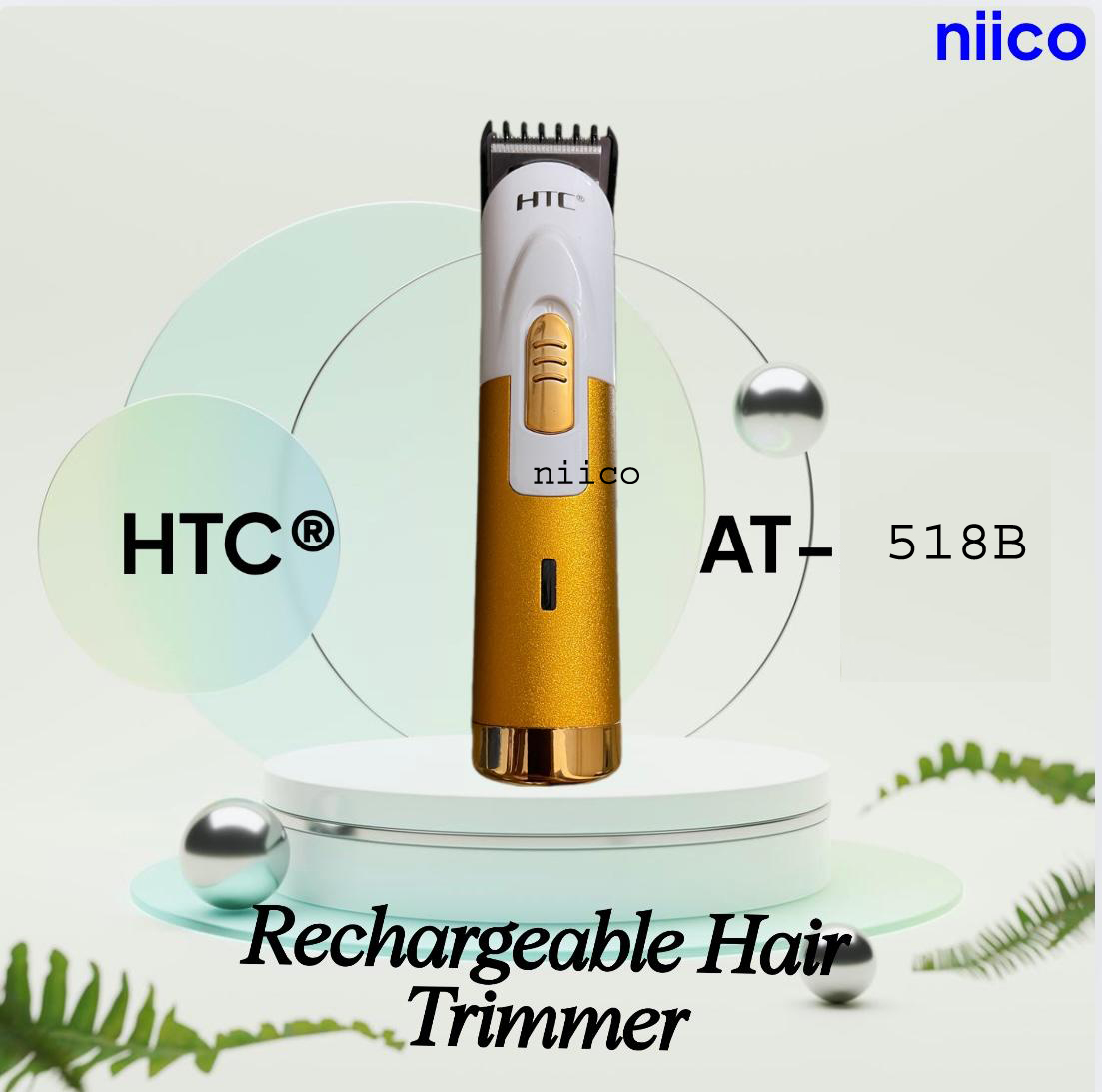 HTC Professional Rechargeable Heavy Duty  Trimmer / Beard Shaver Trimer For Men Men Model:AT-518B /1107B-Using Time -45 Minutes. 