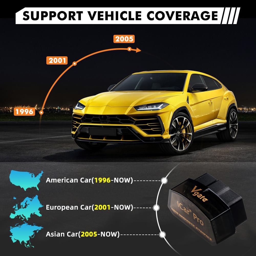 Vgate iCar Pro ELM 327 OBD2 Scanner BT 4.0 WIFI For Android/IOS OBD 2 Automotive Tool OBDII Code Reader Car Diagnostic Tool. 