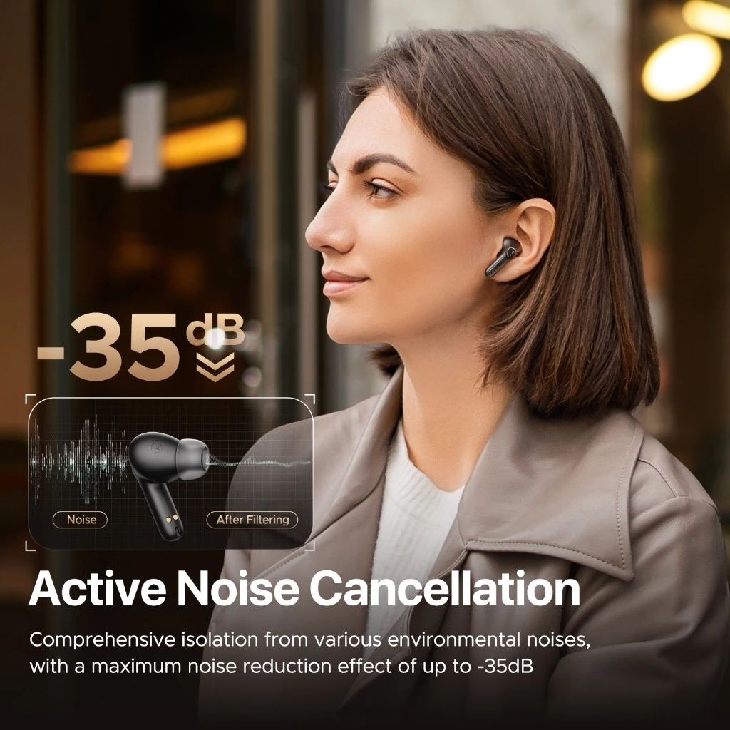 SoundPEATS T3 Pro Earbuds BT 5.4 Active Noise Cancelling True Wireless App Support Dual ENC Mic Multi Connection Bluetooth Earphones. 