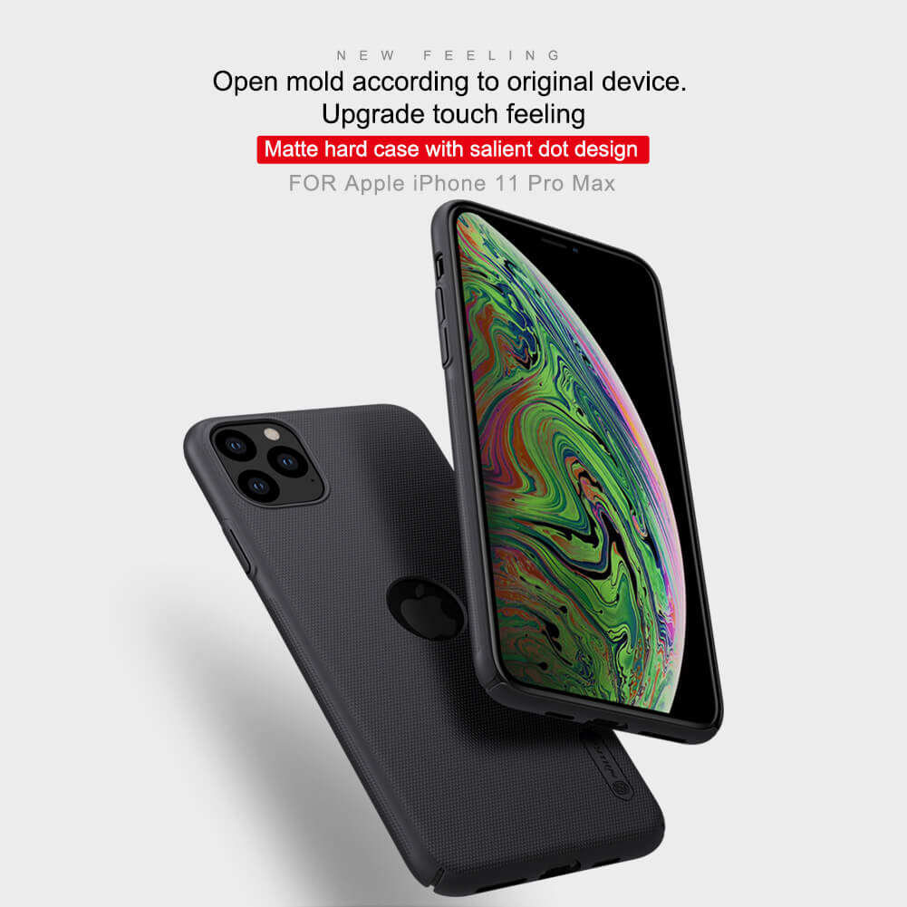 Nillkin ( iPhone 11 Pro Max ) Super Frosted Shield Hard Case / Nillkin Back Case / Nillkin Case / Nillkin Cover For Apple Iphone 11 Pro Max  - Black. 