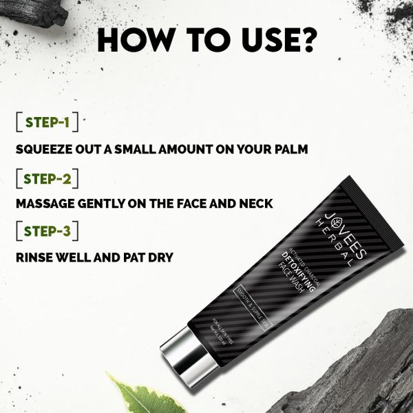 Jovees Activated Charcoal Detoxifying Face Wash | Deep Pore Cleansing Remove dirt and excess oil from unclogged pores.. 