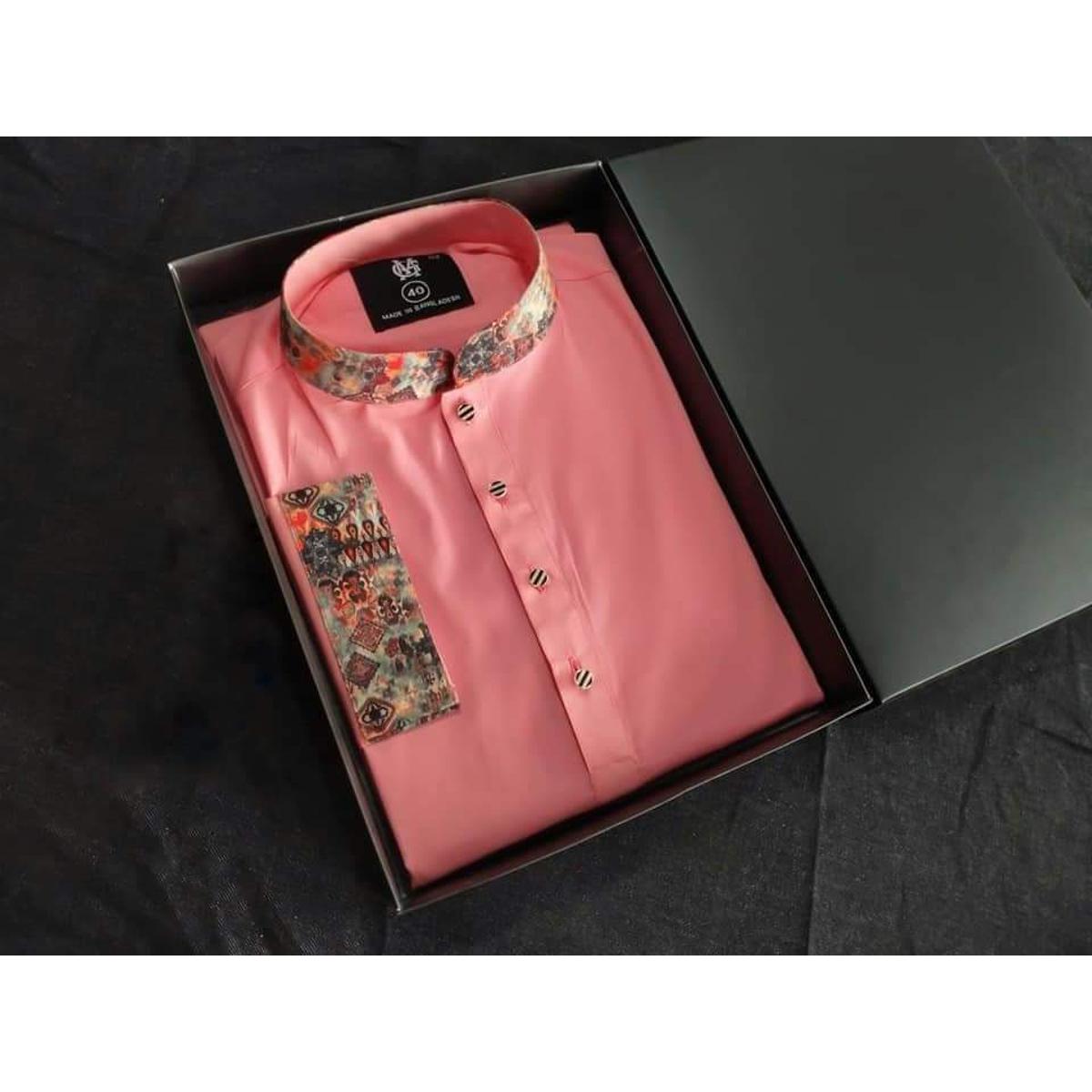 Stylish Cotton Casual Semi Long Panjabi For Men - Panjabi