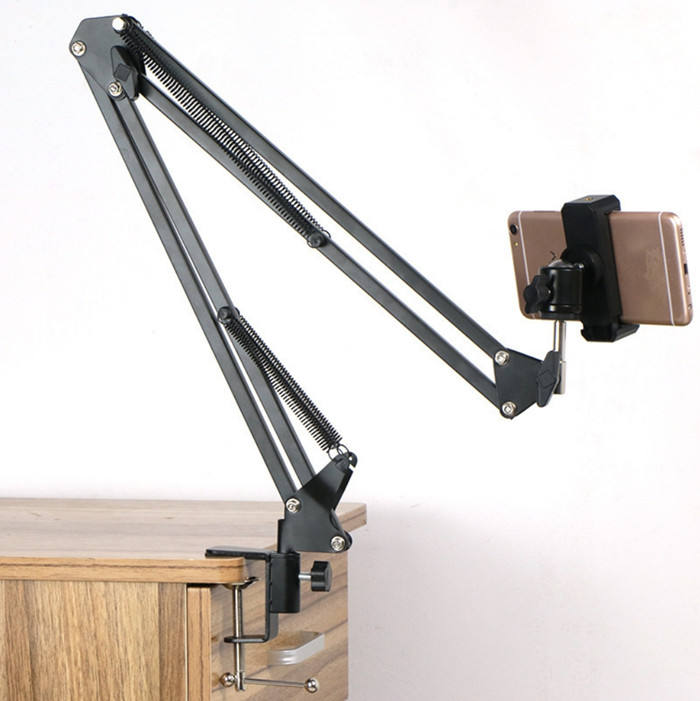 Overhead Video Stand Tripod Phone Holder Articulating Arm Phone Mount ChromLives Table Top Scissor Arm Stand Tablet Arm Holder for Phone,Live Streaming,Baking,Crafting,Videos and More Tripod. 
