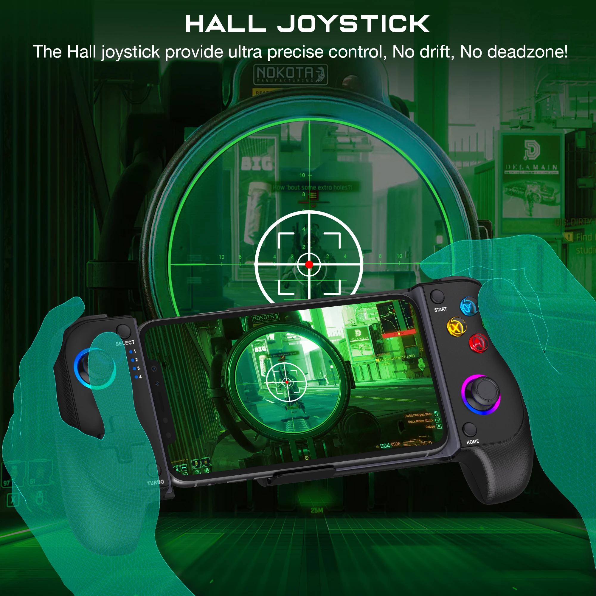 Saitake 7007F RGB Wireless Bluetooth Connection For Cloud Gaming Switch/Android/iOS Mobile Phone Hall effect Gamepad. 