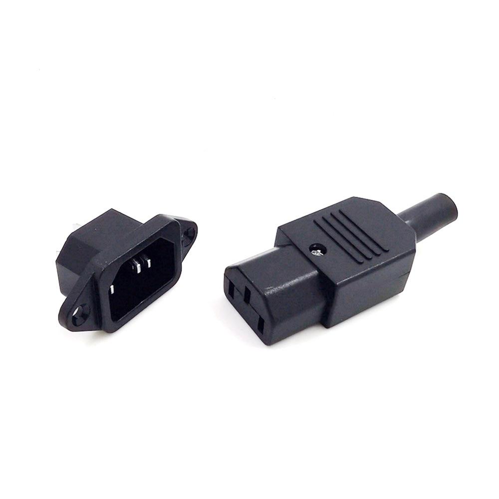 Full set DC Plug Jack 220V DC/AC power jack terminal 3pin AC/DC plug power connector wire connector male to female. 
