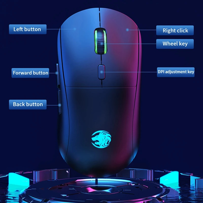 G301 Rechargeable USB 2.4G Wireless Bluetooth RGB Light Gaming Mouse Desktop PC Computers Notebook Laptop Mice Mause Gamer Cute. 