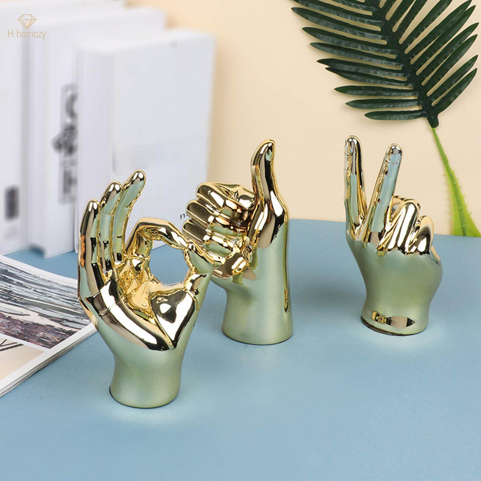 Hand Gesture Statue Creative Hand Sculpture for Home Table Centerpiece Decor Thumbs Up Aureate. 