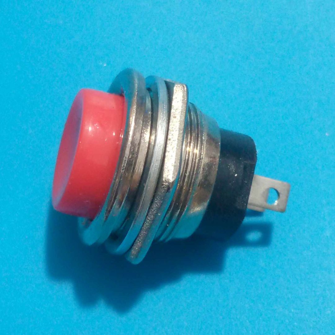 Round Shape 3A/125V SPST Red Panel Mounting Momentary 2 Pin Push Button ...