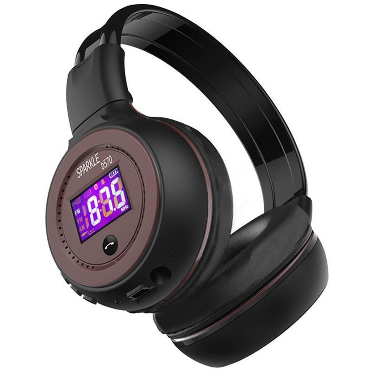 SPARKLE B570 Bluetooth Headphone Hifi Wireless Earphone LCD Screen With Microphone FM Radio TF Card Play