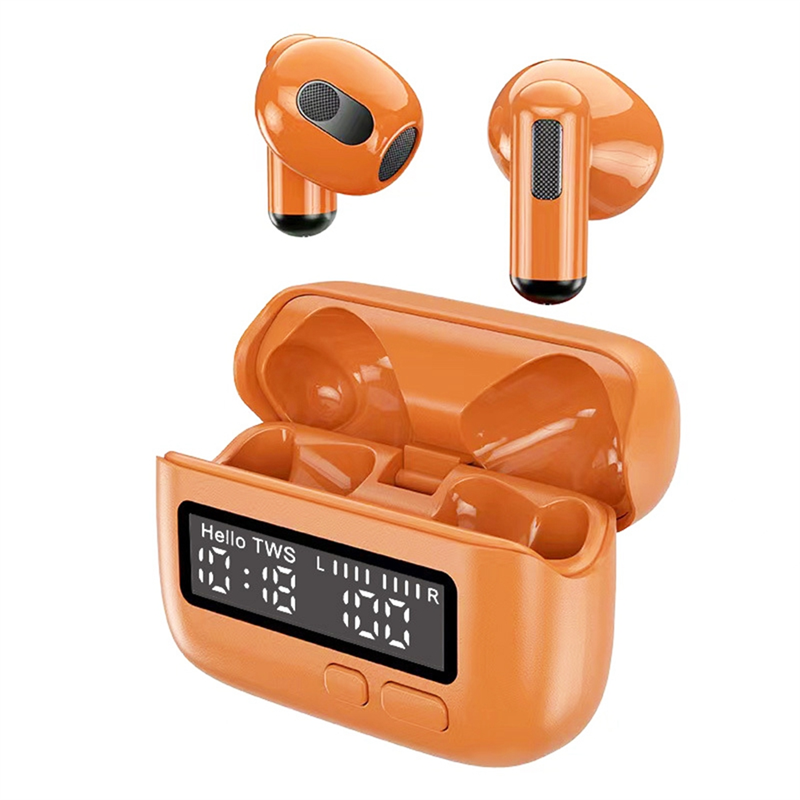 Bluetooth Earphones Portable Clock Earphones Semi in Ear Touch Gaming Esports Long Range Headphones Orange