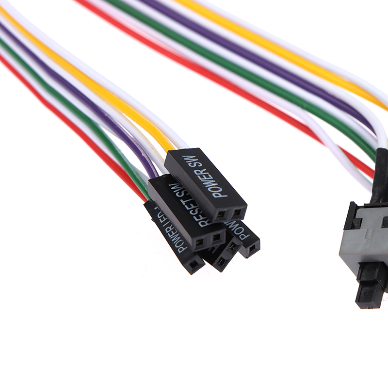 ATX PC Compute Motherboard Power Cable On/Off/Reset LED Light Power Reset Switch. 