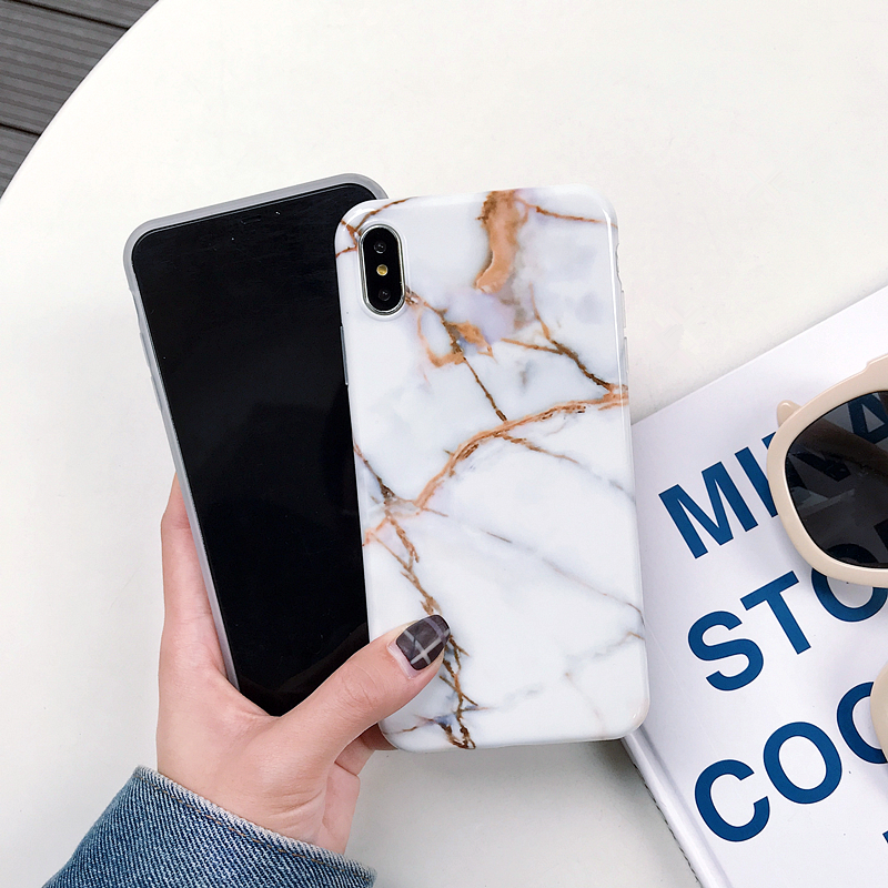 Marble case on For Coque iPhone 12 13 14 Pro Max 11 7 8 Plus X XR XS Max Silicone Soft TPU Back Cover For iPhone X Phone case. 