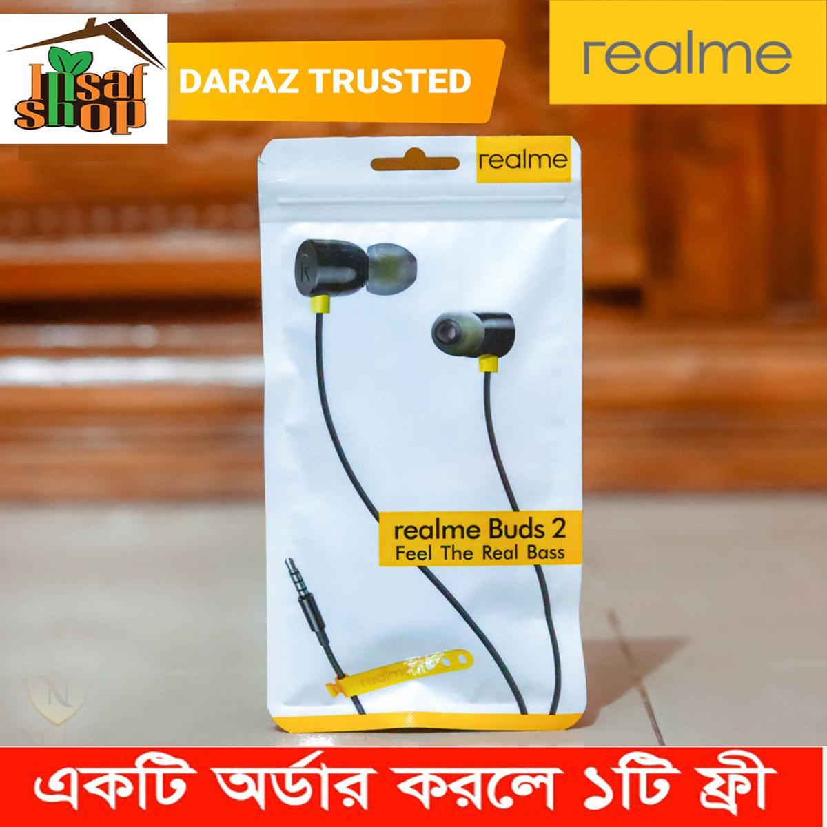 Realme Buds 2 Magnet Wired Earphones With Mic  Realme Buds 2 Magnet Subwoofer Stereo Wired Earphones/Earphone/Ear Phones - Headphone - Ear Phone - Earphone - Headphone