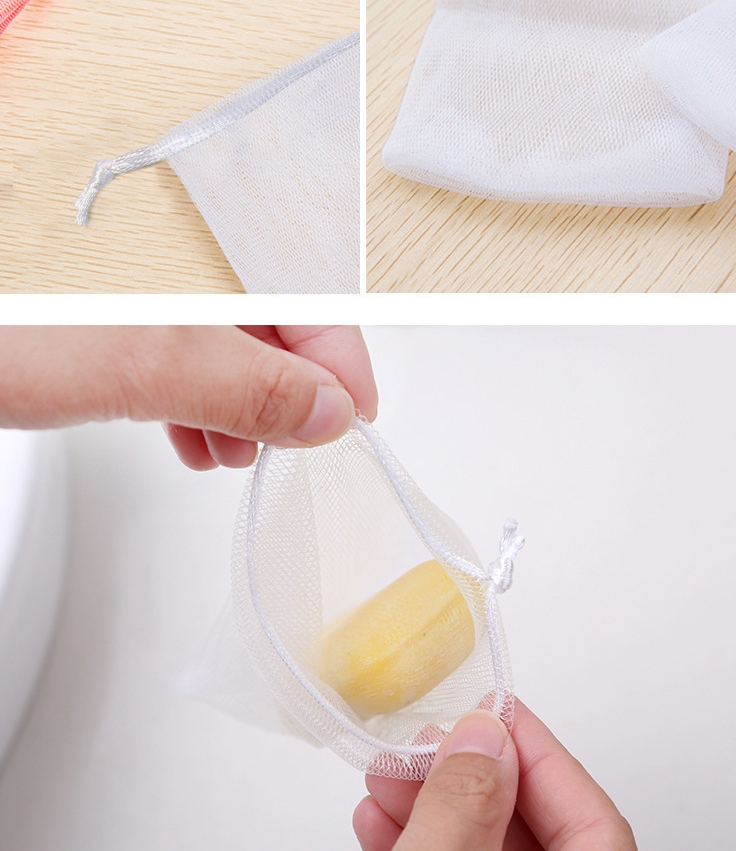 1/5/10Pcs Soap Foaming Net Portable Mesh Soap Bag Body Wash Bathroom Soap Exfoliating Mesh Bags For Shower. 
