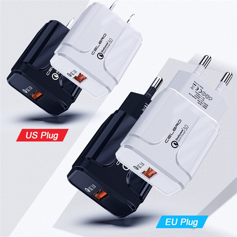 【happy one】18w fast charger QC 3.0 Quick charging wall Charger for xiaomi mi A3 mix 2s max 3 pocophone A2 NOTE 3 6x 8 Power adapter. 