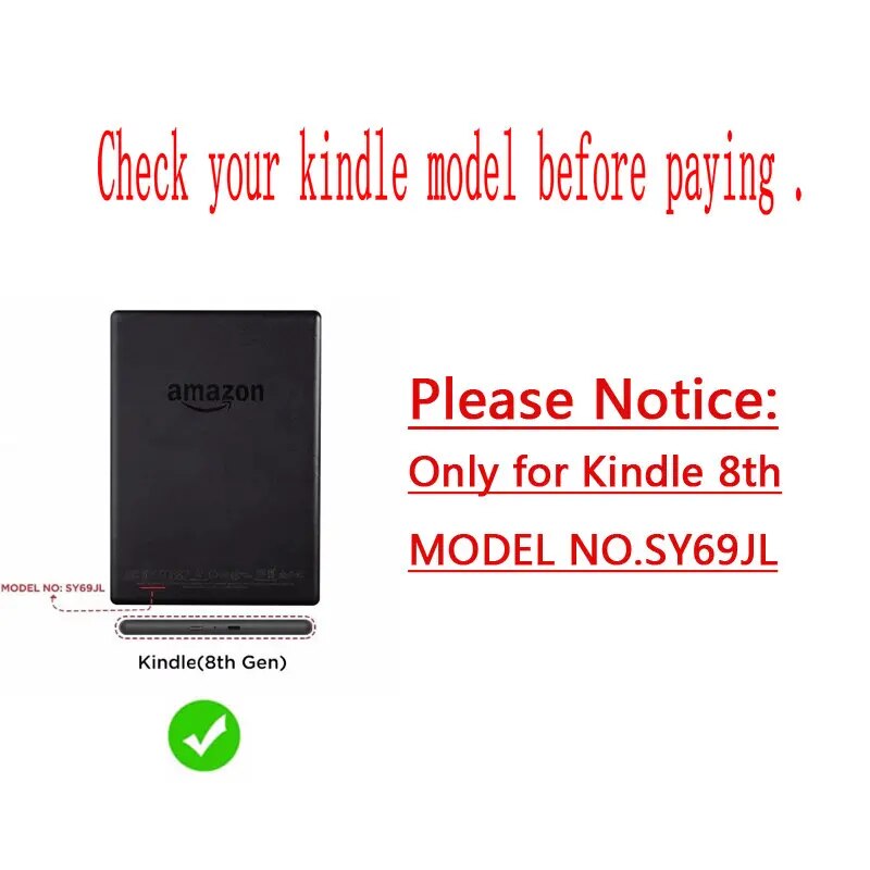 【3C VictoryEagle】leather case for Kindle 8 Case (8th Generation 2016)ereader ebook smart Auto Wake/Sleep for model SY69JL. 