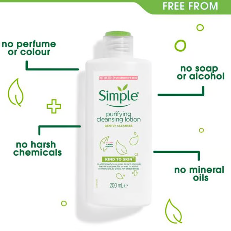 Simple Kind to Skin Purifying Cleansing Lotion -200ml. 