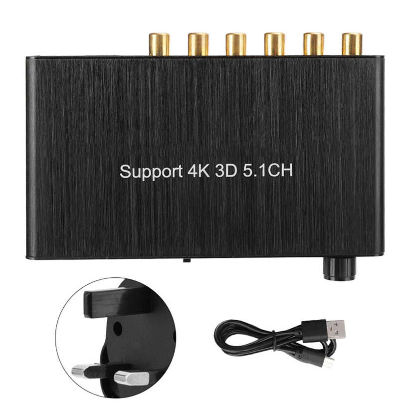 Audio Decoder HDMI Extractor Convertor for Dolby Support 4K 5.1CH Three Dimensional 110‑240V. 