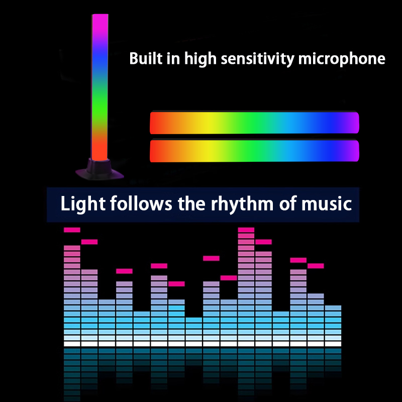 RGB Smart LED Light Bar App Control Pickup Lamp Music Rhythm Atmosphere Lighting for Computer Gaming Desktop Decor Colorful Lamp. 
