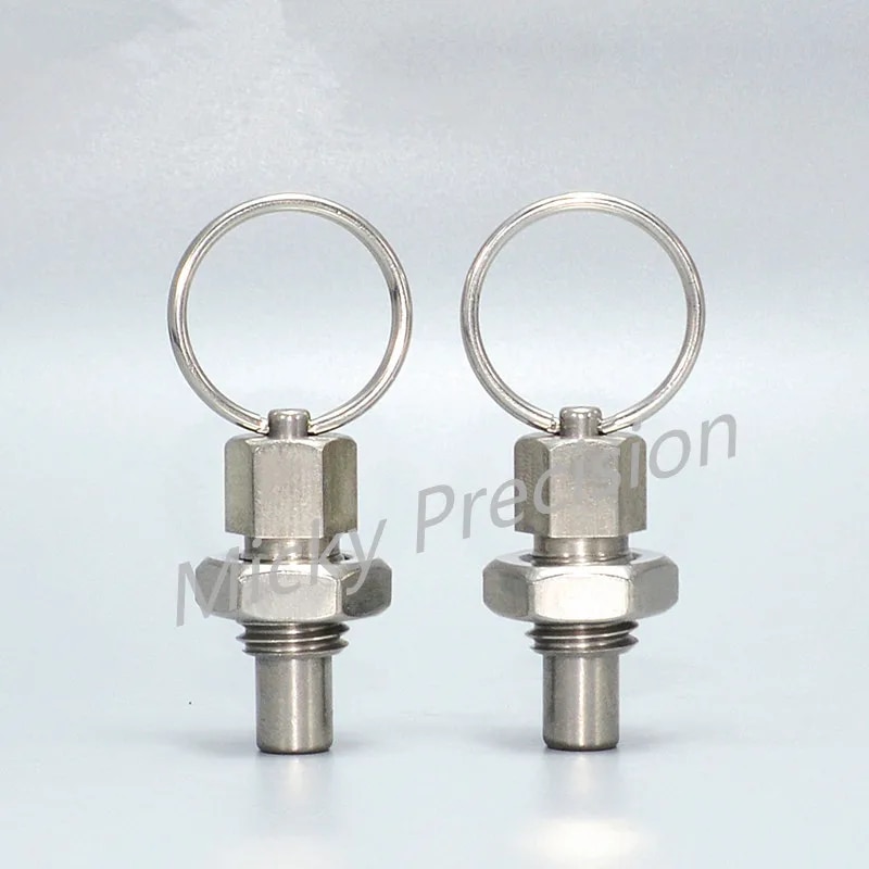 Index Plunger MT717 Stainless steel 304 Pull Ring and Lock Nut Screw Index plungers with Ring and Lock Pin M6 M8 M10 M12 M16