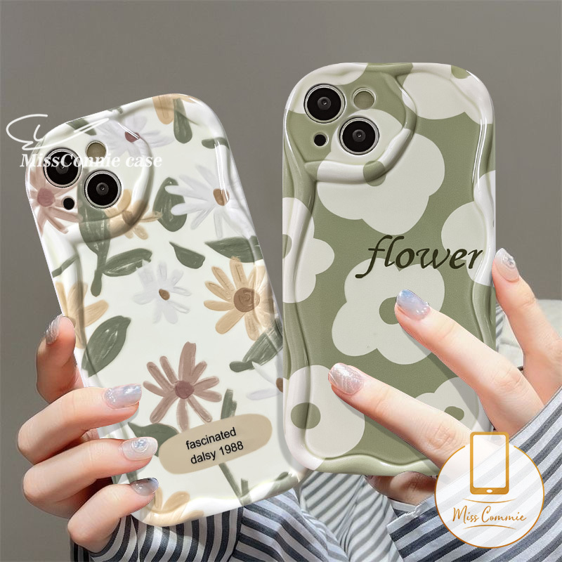 MissConnie 3D Wavy Curved Edge Glossy Rose Floral Phone Case Compatible for IPhone 11 14 13 12 Pro Max X XR 7 6 6s 8 Plus XS Max 7Plus SE 2020 Soft Tpu Fresh Flowers Cover. 