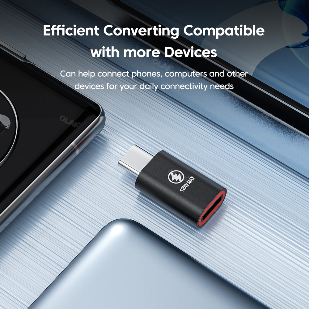 Olaf 120W PD Adapter for iOS Lightning FeMale to Type c male Connector Fast PD Charging Adaptor Converter for iPhone 14 13 iPad. 