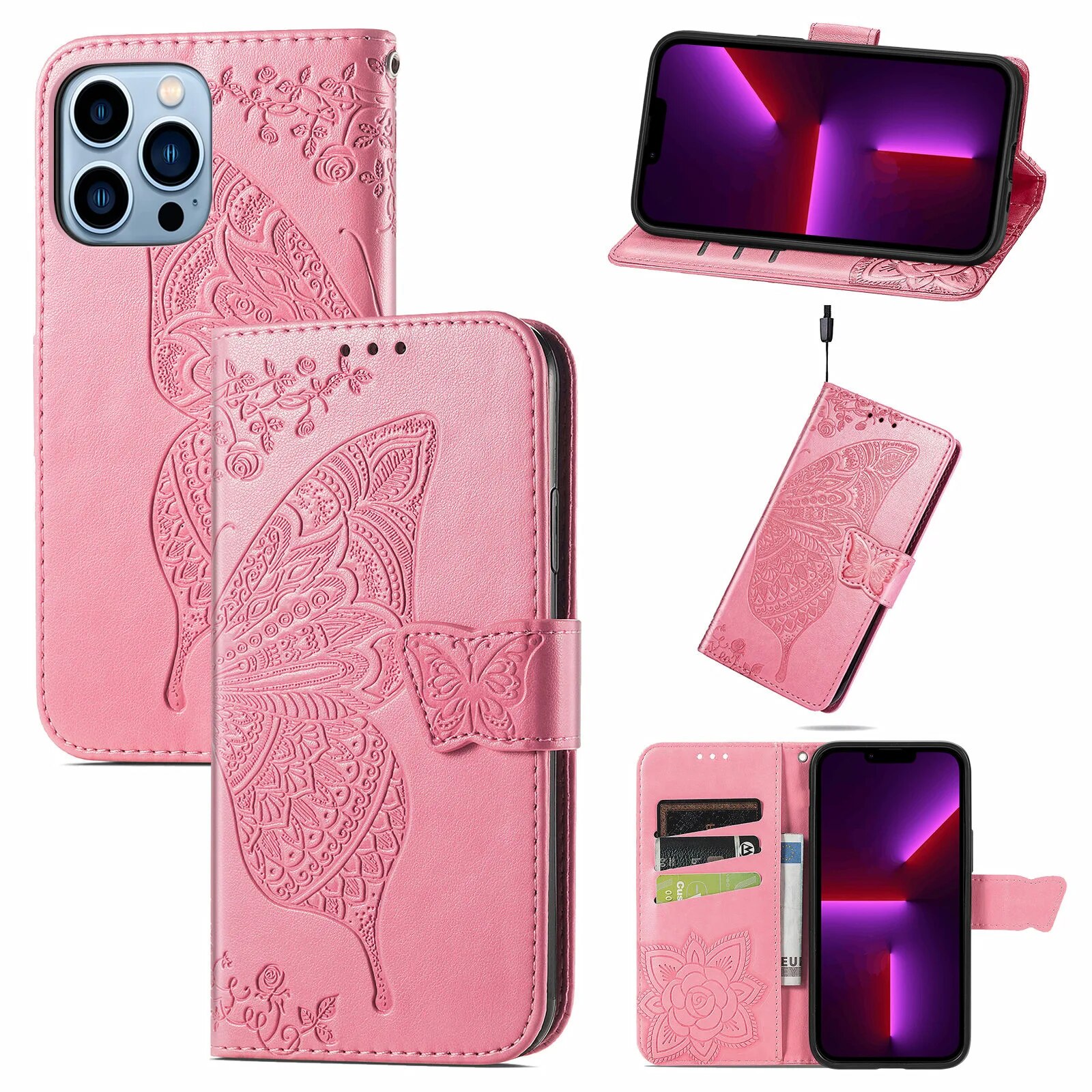 Butterfly Flip Case Phone Cover For Tecno Camon 20 19 18 Pro 18i 15 Pova 5 4 Pro 3 Neo 2 Spark 6 Go 10C 9 Pro Folding Phone Case