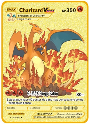 10000Spanish Pokémon Cards Metal Pokemon Letters Spanish Pokemon Iron Cards  Mewtwo Pikachu Gx Charizard Vmax Cartas