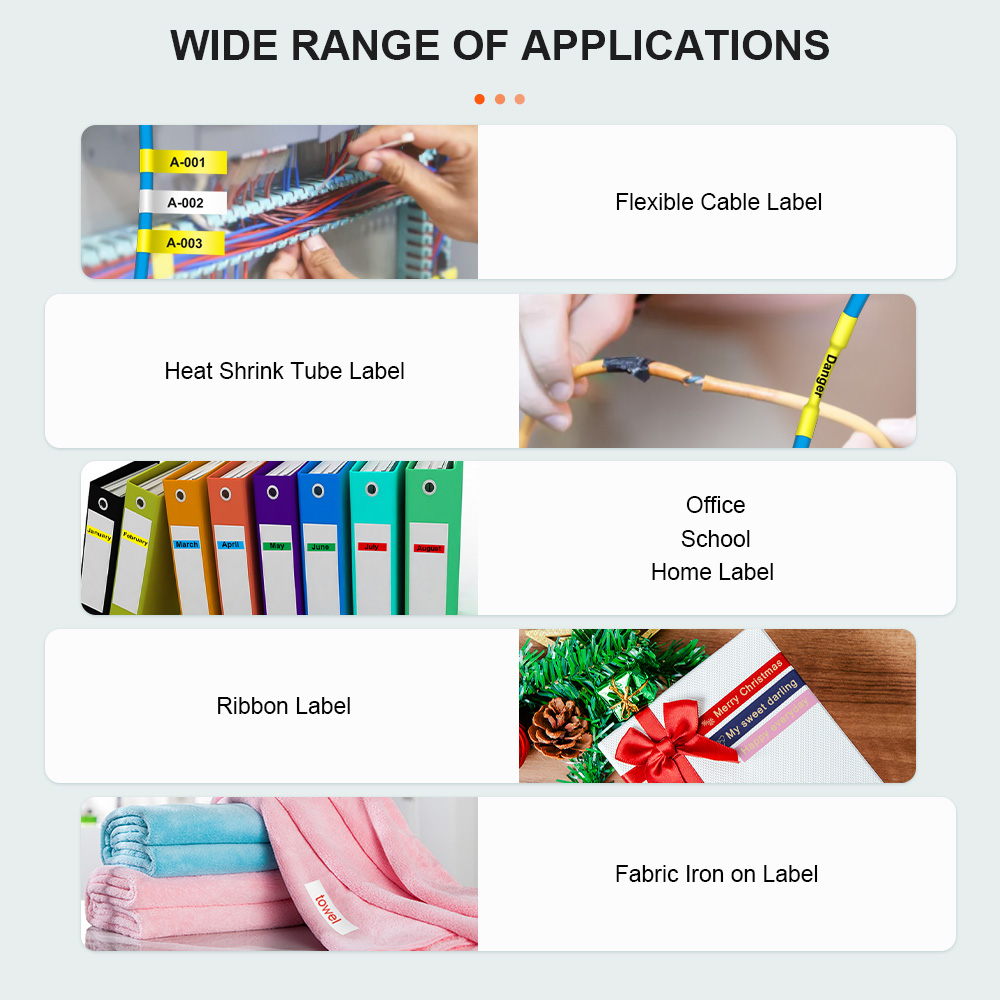 PS100E Auto Cutting Label Printer with 10PK Heat Shrink Tube Tape 11.8mm for HSe231 Portable Industrial Label Maker Machine minghao. 
