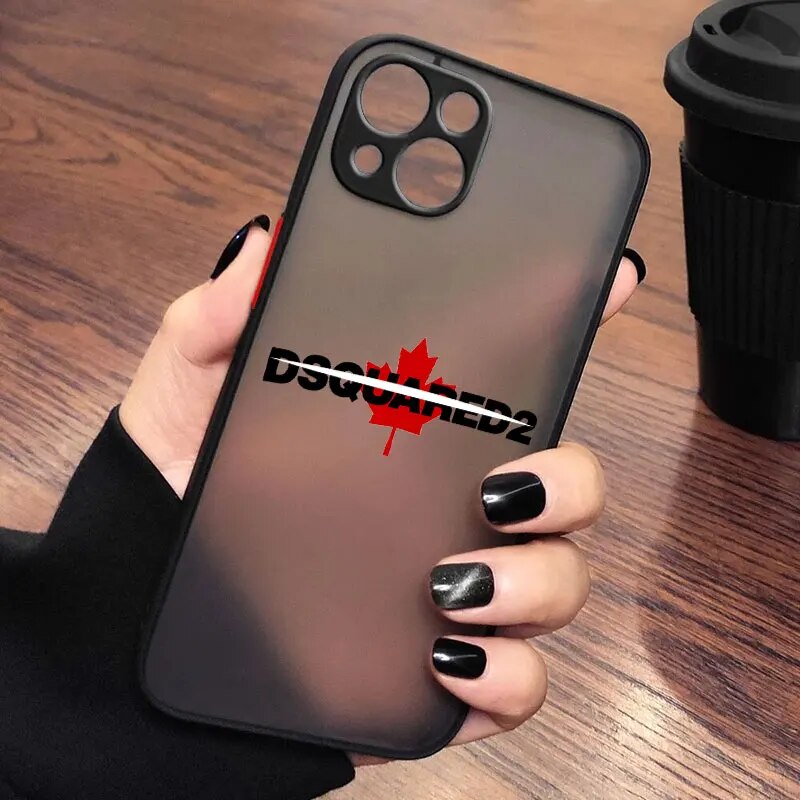 Trend DSQUARED2 For iPhone 15 14 13 12 11 Pro Max XS Max X XR 7 8 Plus 6S 5S Frosted Translucent Funda Phone Case. 
